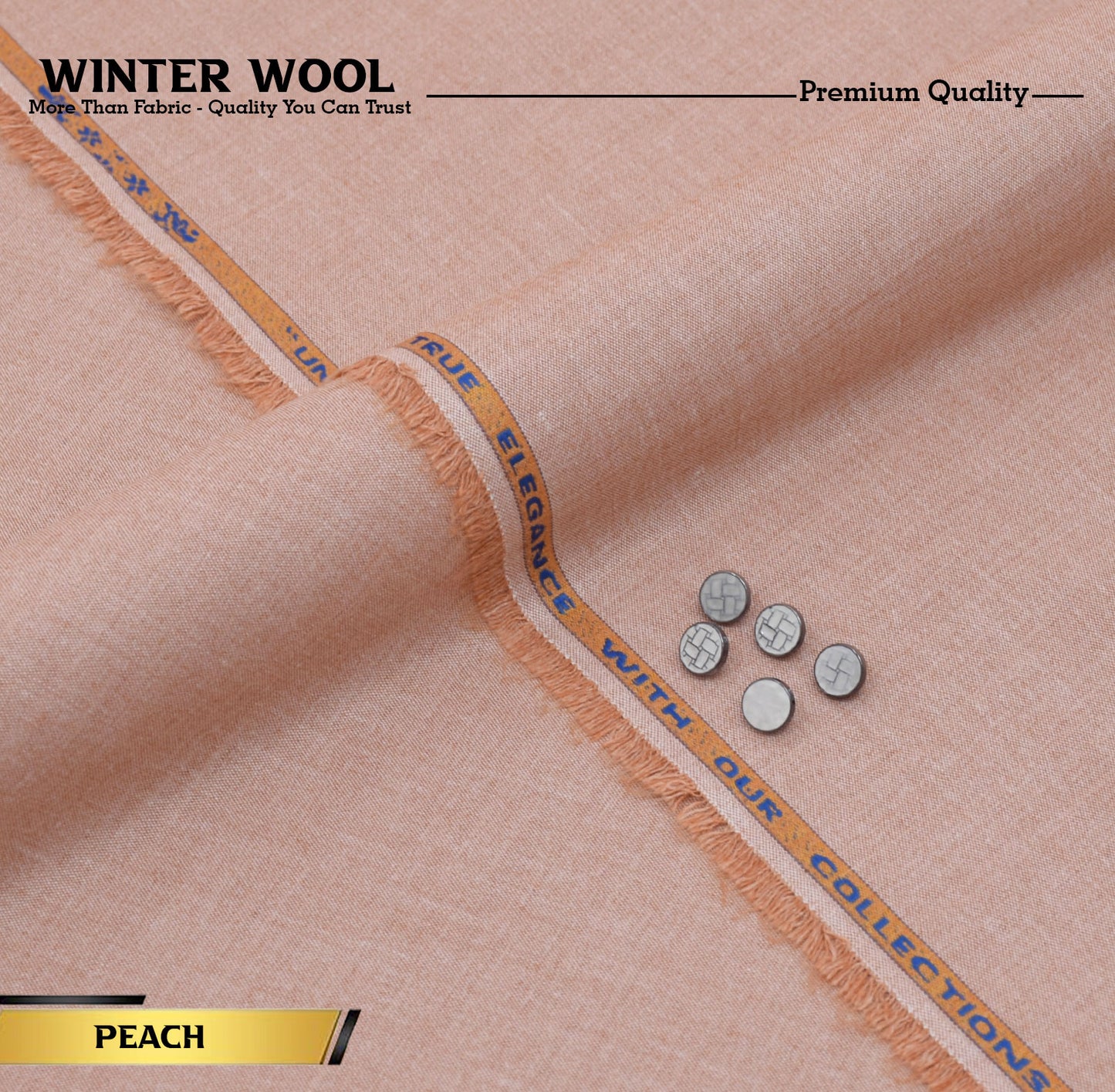Winter Wool Premium Unstitched - Peach