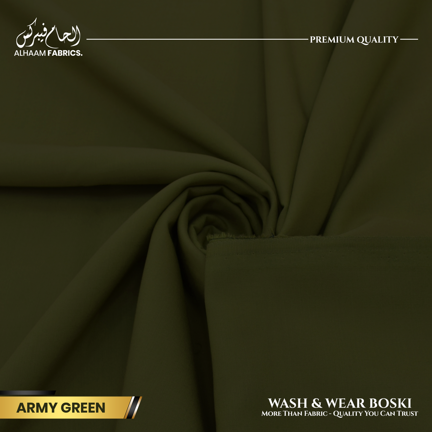 Wash and Wear Boski Finish - Army Green