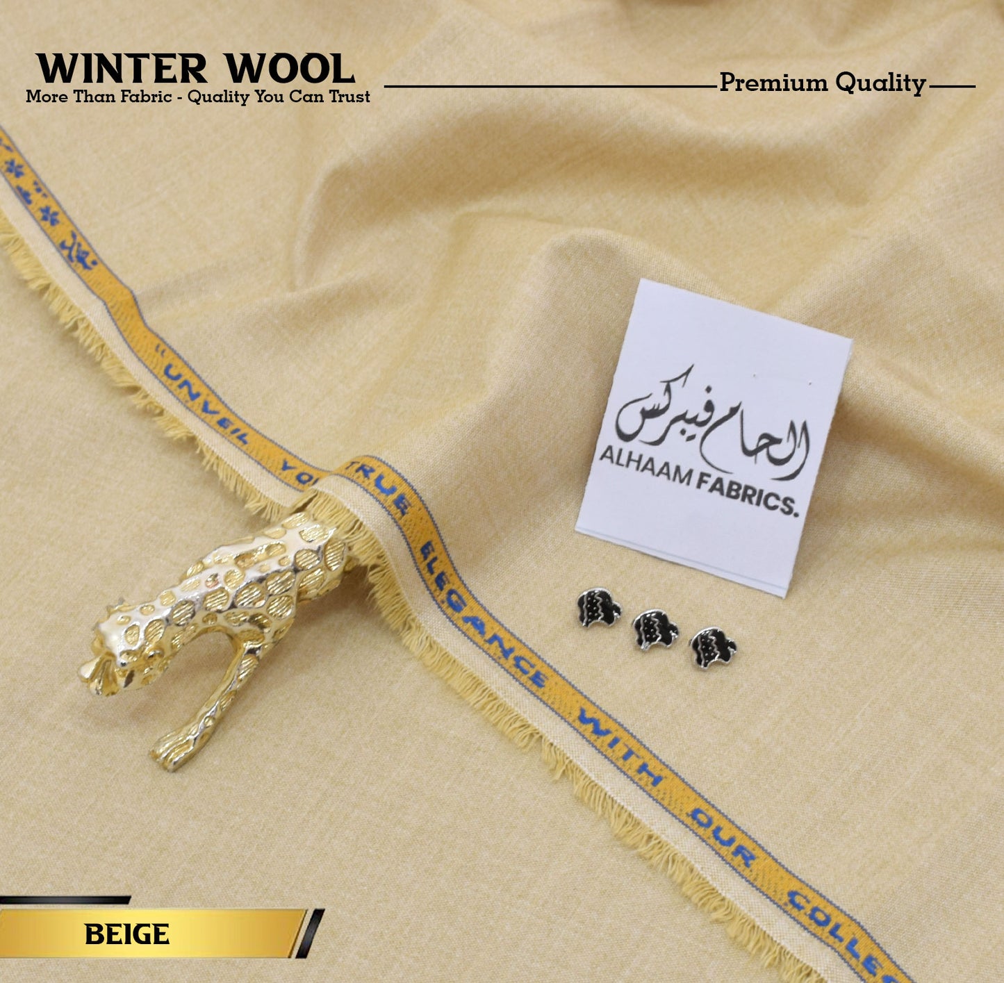 Winter Wool Premium Unstitched - Beige