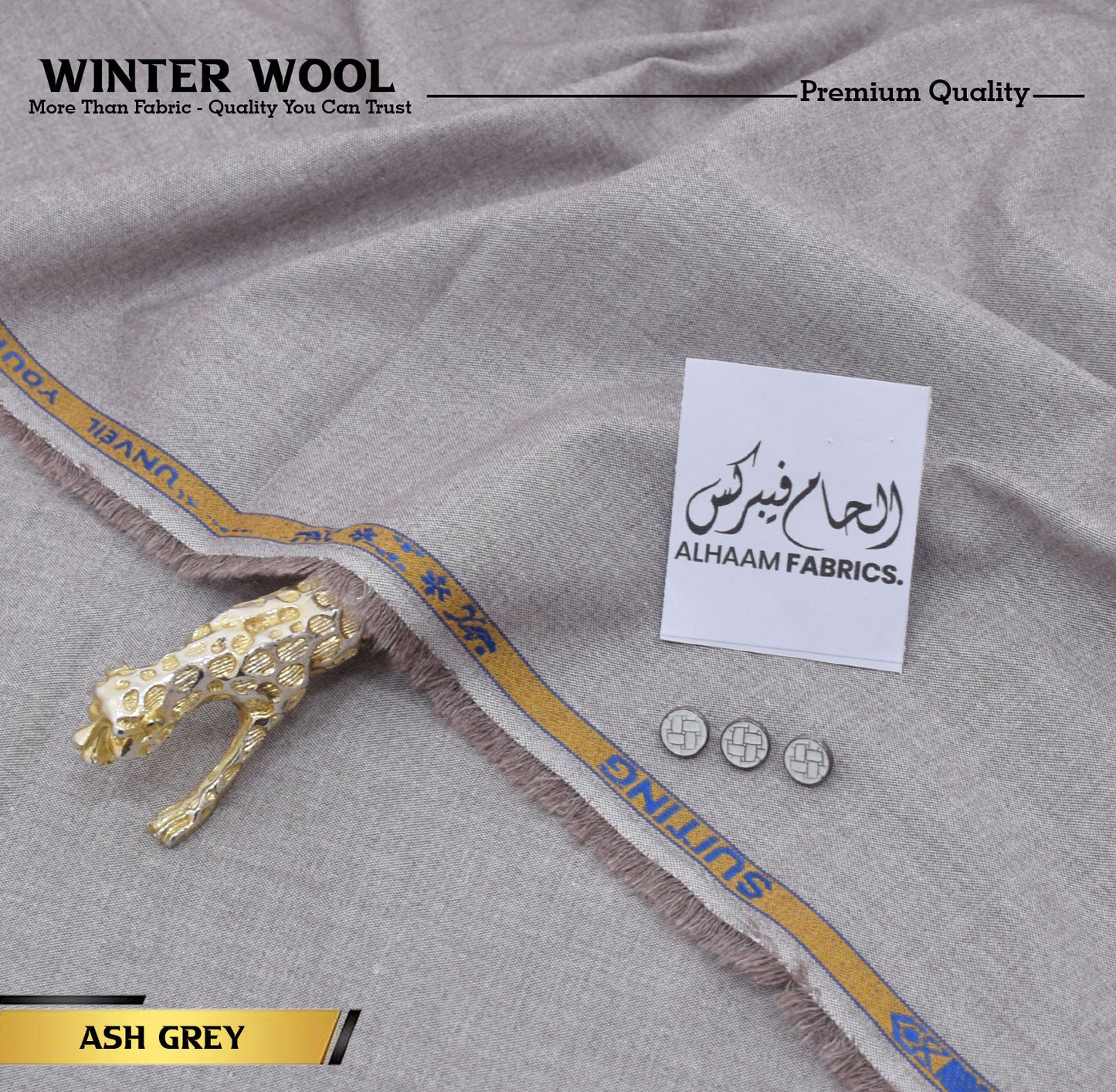 Winter Wool Premium Unstitched - Ash Grey