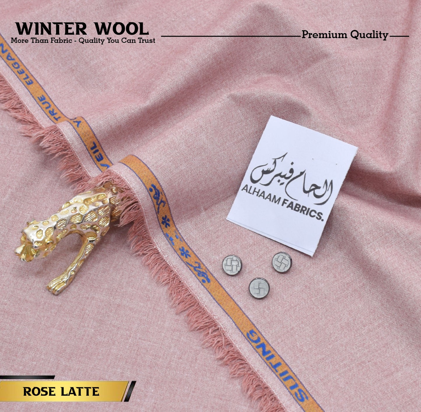 Winter Wool Premium Unstitched - Rose Latte
