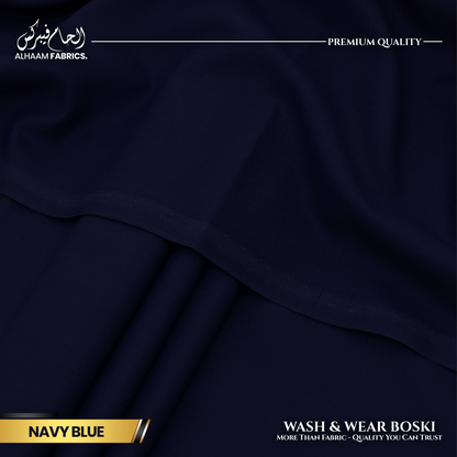Wash and Wear Boski Finish - Navy Blue