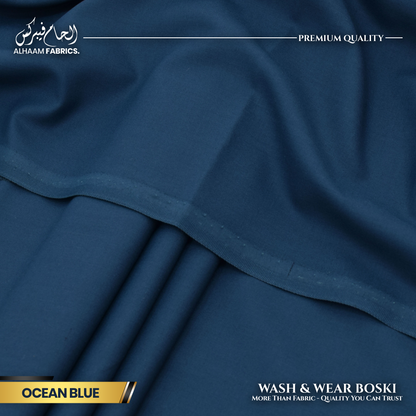 Wash and Wear Boski Finish - Ocean Blue