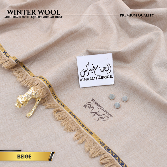 Winter Wool Premium Unstitched - Biege