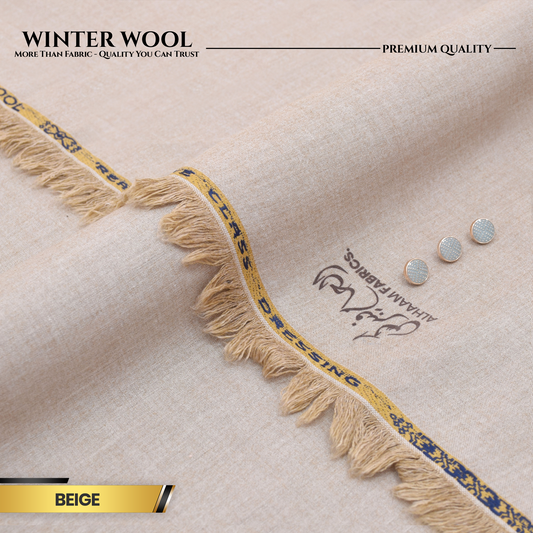 Winter Wool Premium Unstitched - Biege