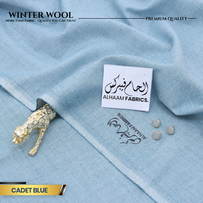 Winter Wool Premium Unstitched - Cadet Blue
