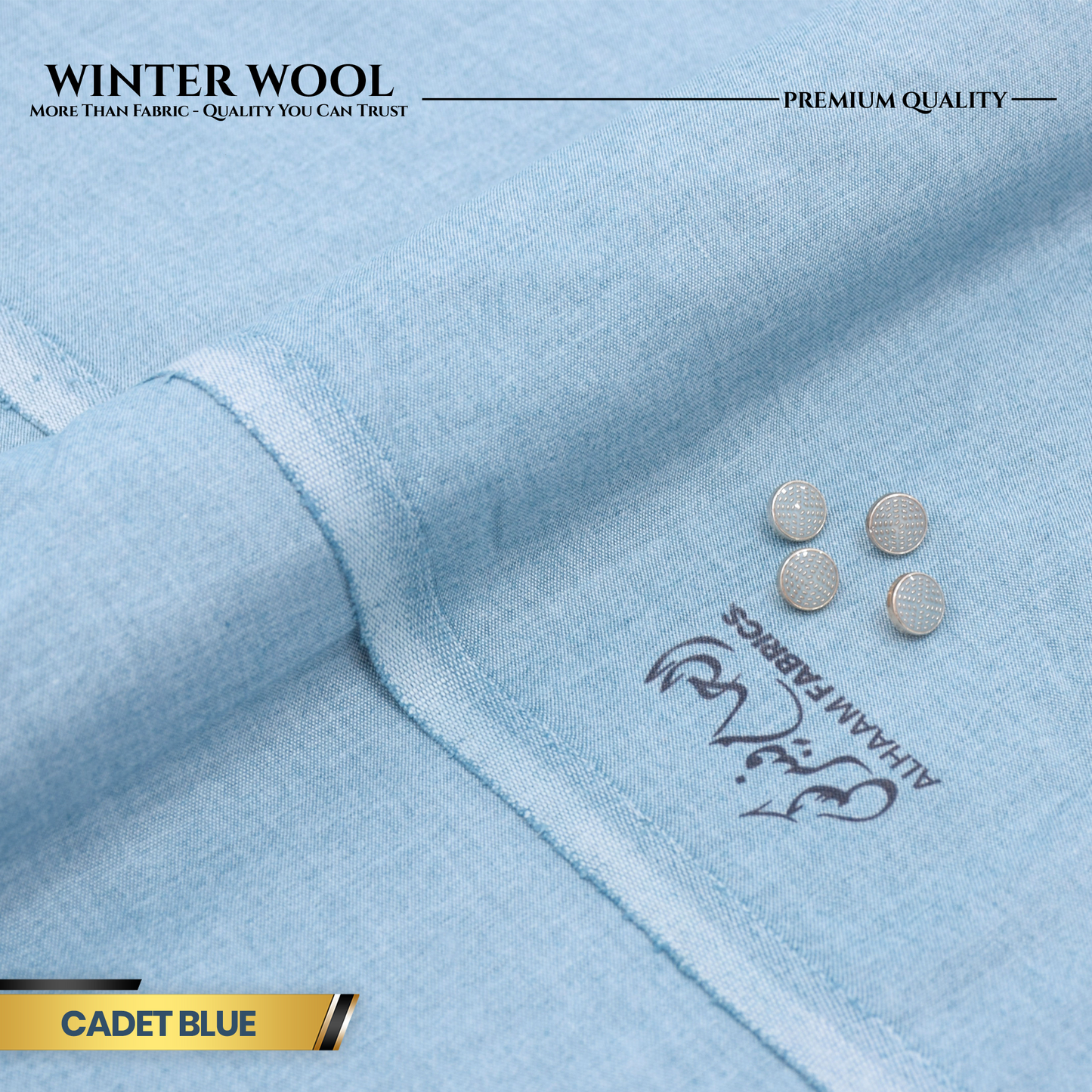Winter Wool Premium Unstitched - Cadet Blue