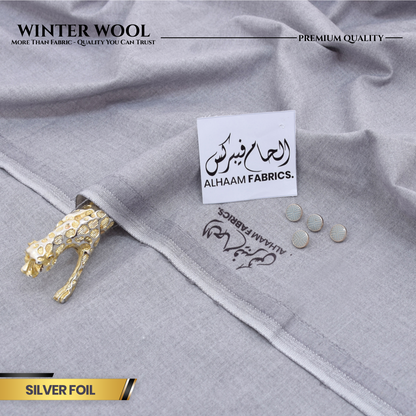 Winter Wool Premium Unstitched - Silver Foil
